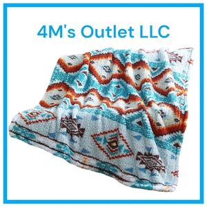 Boho Sherpa Throw Blanket